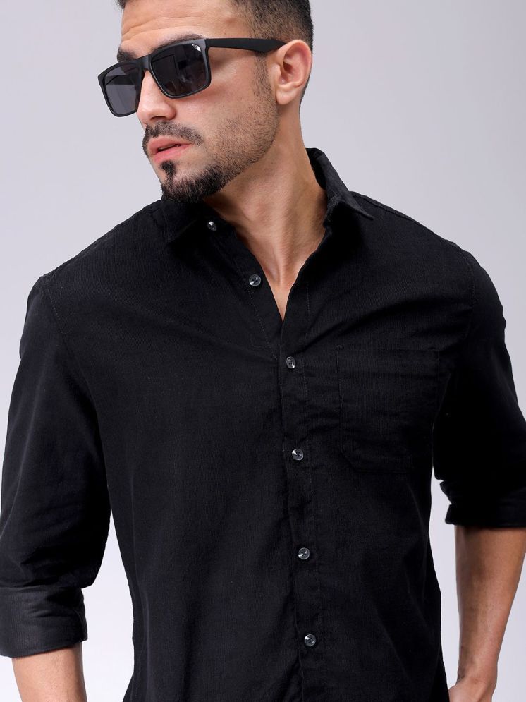     			The Indian Garage Co. Polyester Regular Fit Solids Full Sleeves Men's Casual Shirt - Black ( Pack of 1 )