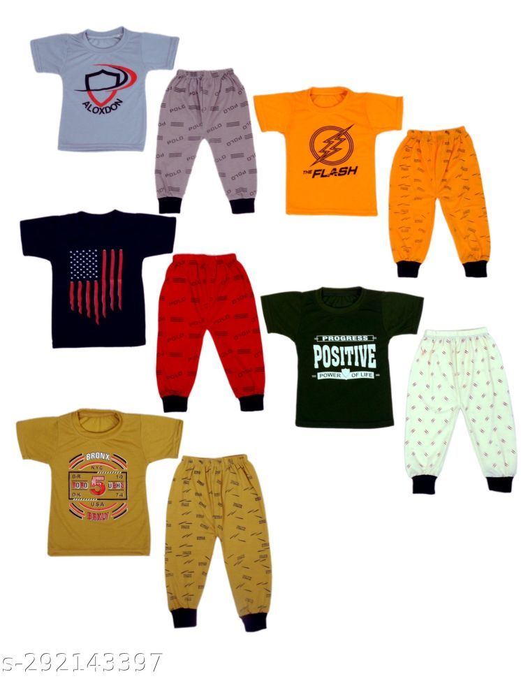     			DIAMOND EXPORTER Pack of 5 Baby Boys Cotton Blend T-Shirts & Pants Set ( Multicolor )