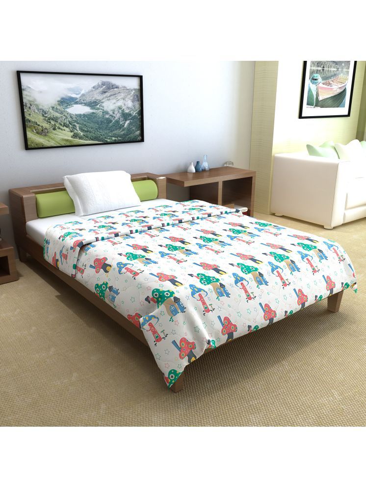     			DIVINE CASA Cotton Abstract Printed Single Size Comforter ( 230 x 145 cm ) - White ( Pack of 1 )