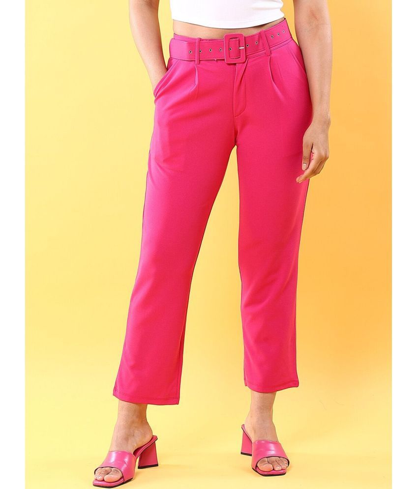     			Freehand Pack of 1 Elastane Tapered Women's Casual Pants ( Pink )