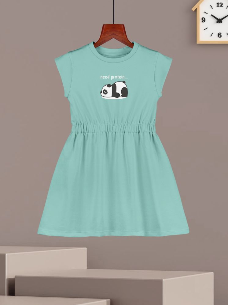     			HELLCAT Cotton Blend A-line Dress For Girls ( Pack of 1 , Sea Green )