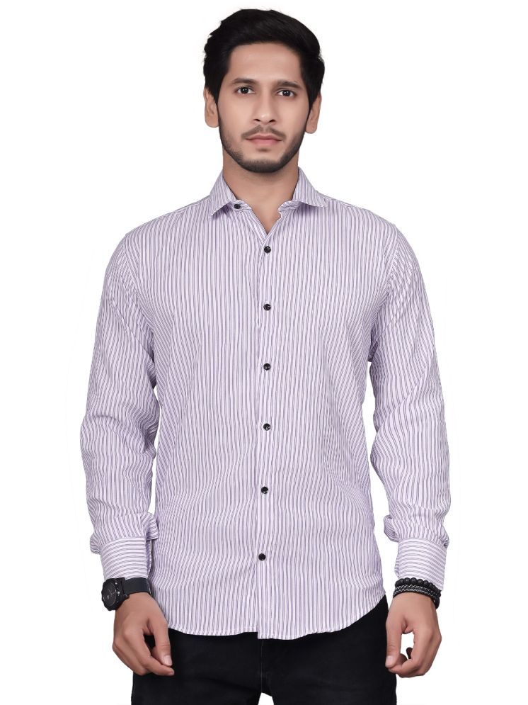     			JEEVAAN - THE PERFECT FASHION Cotton Blend Regular Fit Striped Full Sleeves Men's Casual Shirt - Grey ( Pack of 1 )