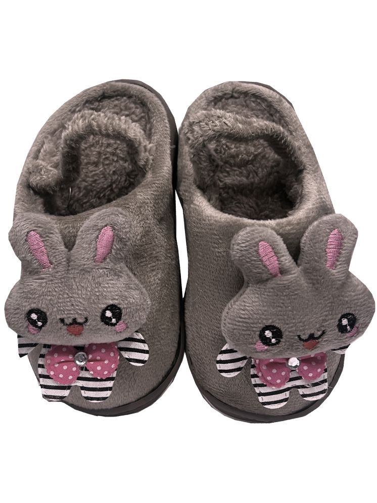     			Kid's Winter Warm Anti-slip Fluffy Home Slippers/Indoor Carpet Slippers Brown Color