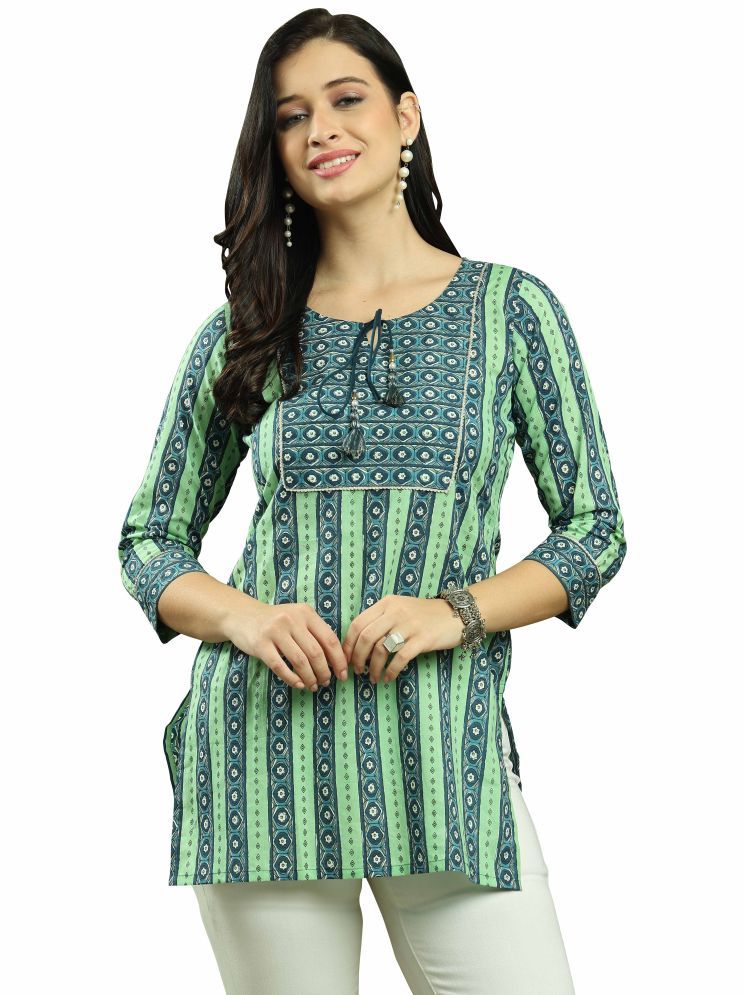     			Rajnandini Blue Cotton Women's Tunic ( Pack of 1 )