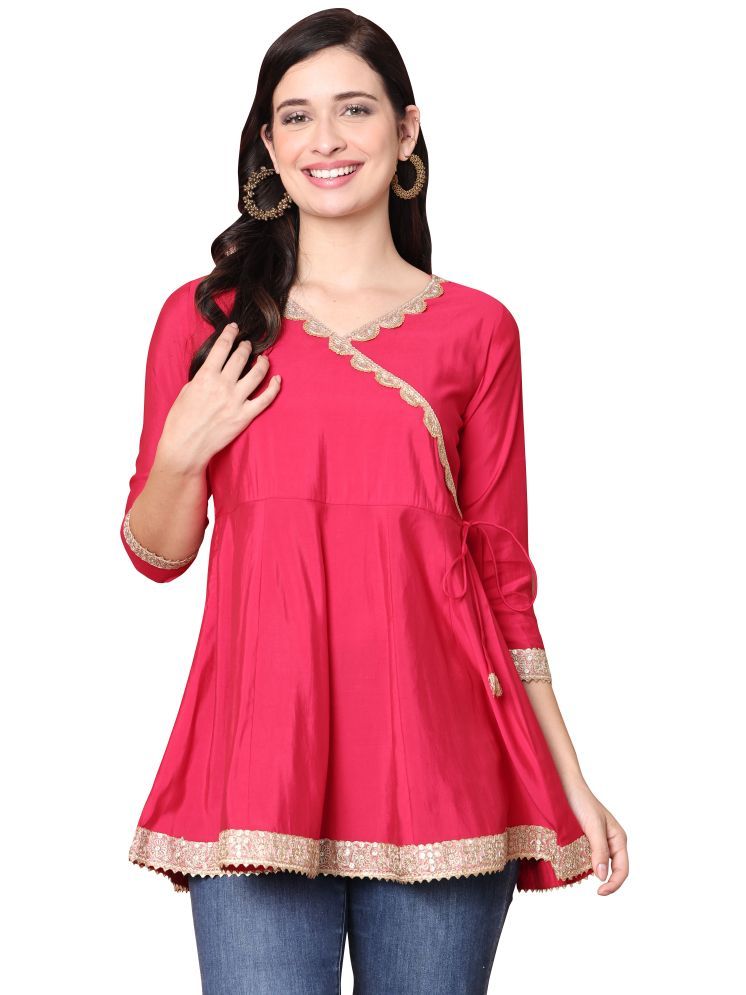     			Rajnandini Pink Silk Women's Tunic ( Pack of 1 )