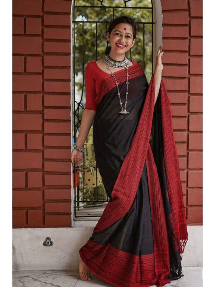     			Sitanjali Pack of 1 Silk Blend Embroidered Saree With Blouse Piece ( Black )