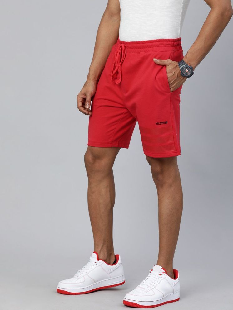     			The Indian Garage Co. Red Cotton Blend Men's Shorts ( Pack of 1 )