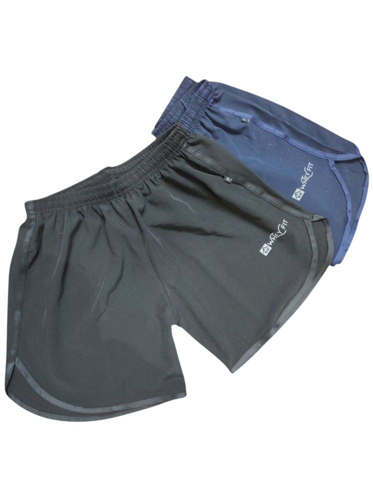     			WHEY FIT Multicolor Polyester Men's Shorts ( Pack of 2 )