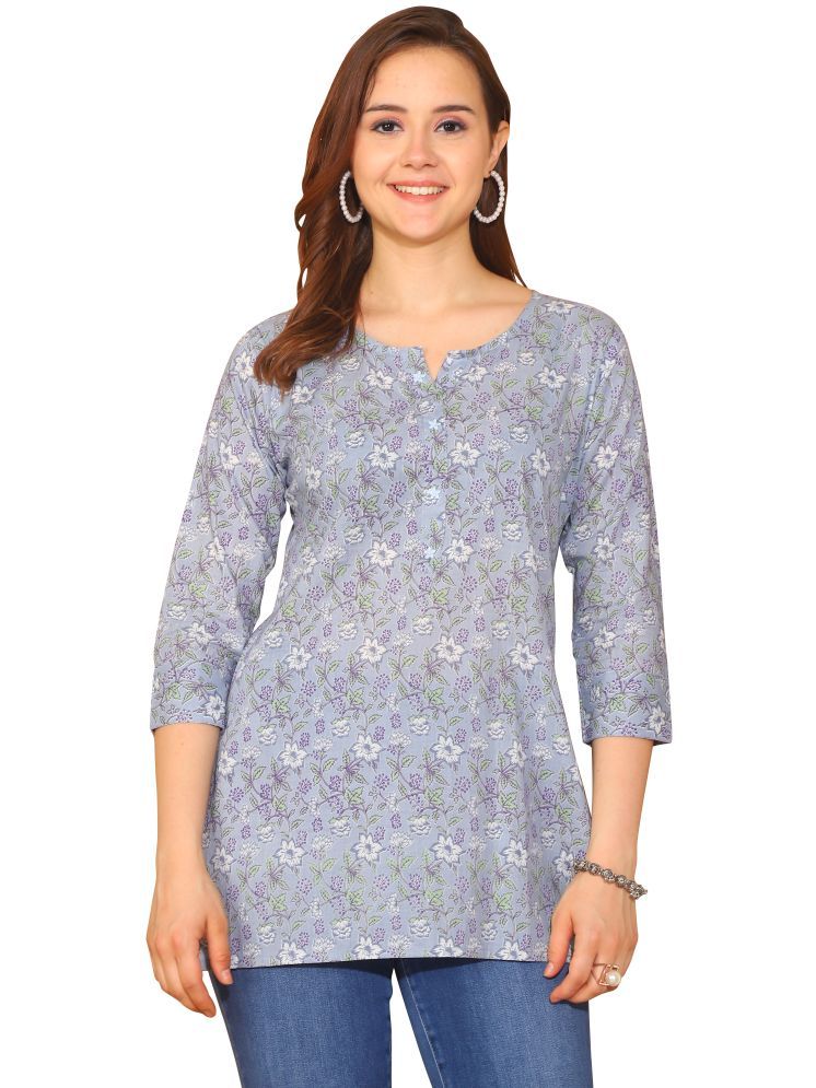     			wonder weave Light Blue Cotton Women's Tunic ( Pack of 1 )