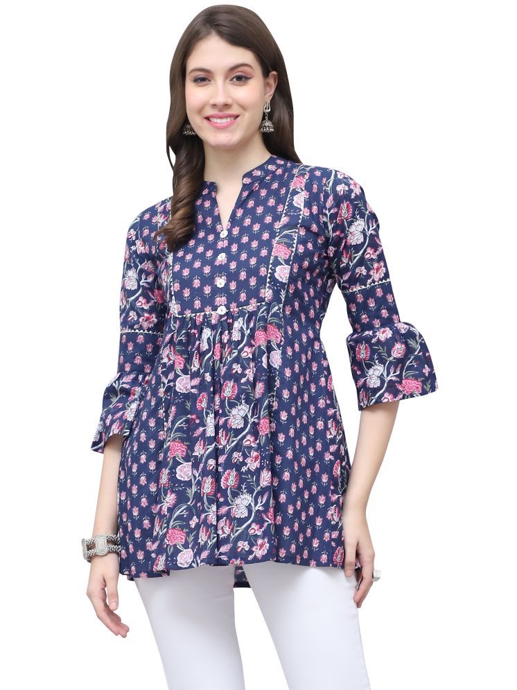     			wonder weave Navy Blue Cotton Women's Tunic ( Pack of 1 )