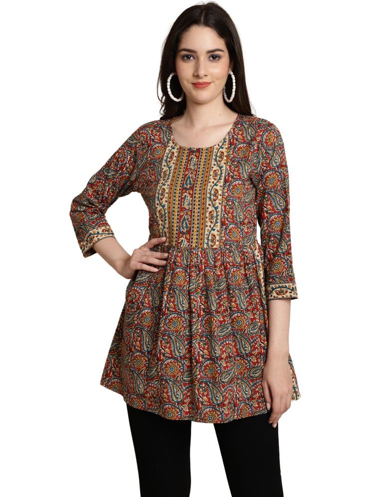     			wonder weave Pack of 1 Cotton Printed A-line Women's Kurti - ( Multicolor )