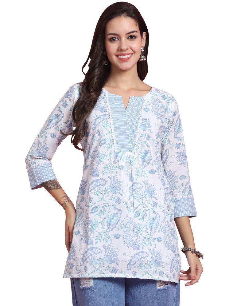     			wonder weave White Cotton Women's Tunic ( Pack of 1 )