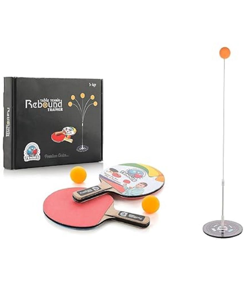     			DENFE Table Tennis Trainer Rebound Rackets and Balls Base Training Practice Set