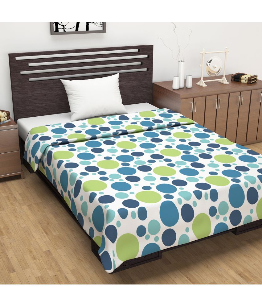     			DIVINE CASA Cotton Polka Dots Single Bed Blanket ( 210 cm x 140 cm ) - Blue ( Pack of 1 )