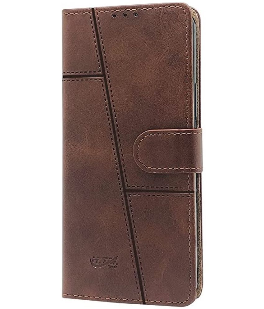     			Doyen Creations Brown Flip Cover Artificial Leather Compatible For Infinix Hot 10S ( Pack of 1 )