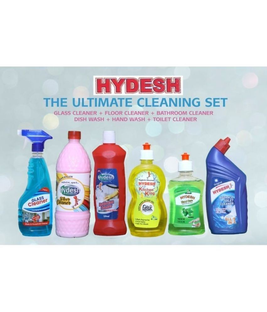     			HYDESH Floor, Toilet,Bathroom,Glass Cleaner, Dish Wash, Hand Wash (Pack of 6)