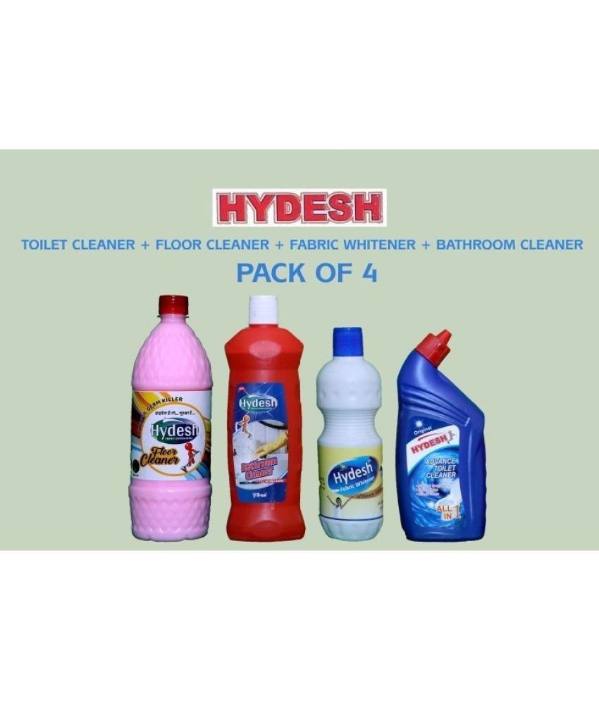     			HYDESH Toilet Cleaner, Floor Cleaner, Fabric Whitener, Bathroom Cleaner (Pack of 4)