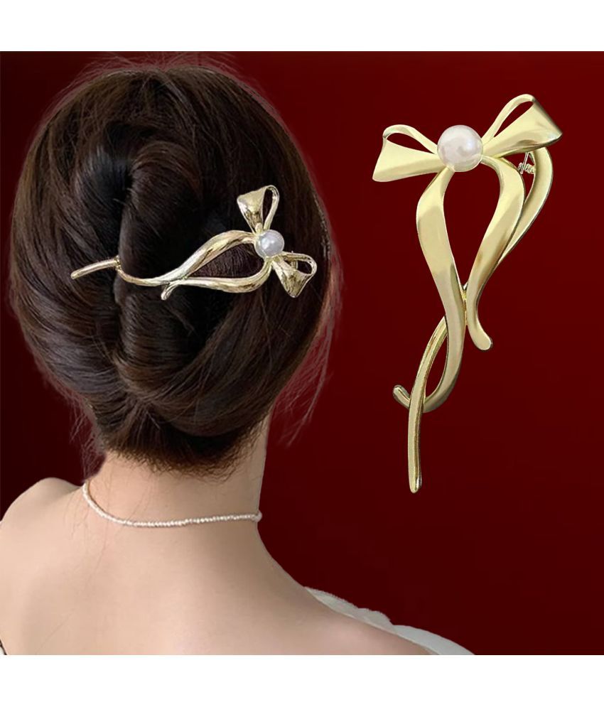     			LYKAA Gold Women's Hair Clip ( Pack of 1 )