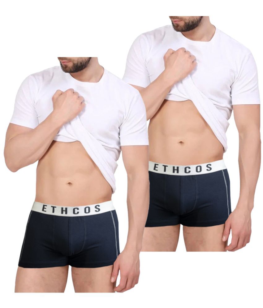     			ETHCOS Pack of 2 Modal Trunks For Men's ( Navy Blue )