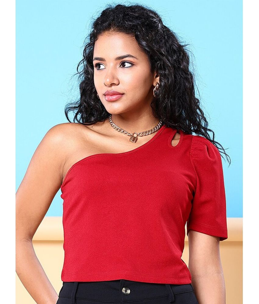     			Freehand Red Polyester Women's Asymmetrical Top ( Pack of 1 )