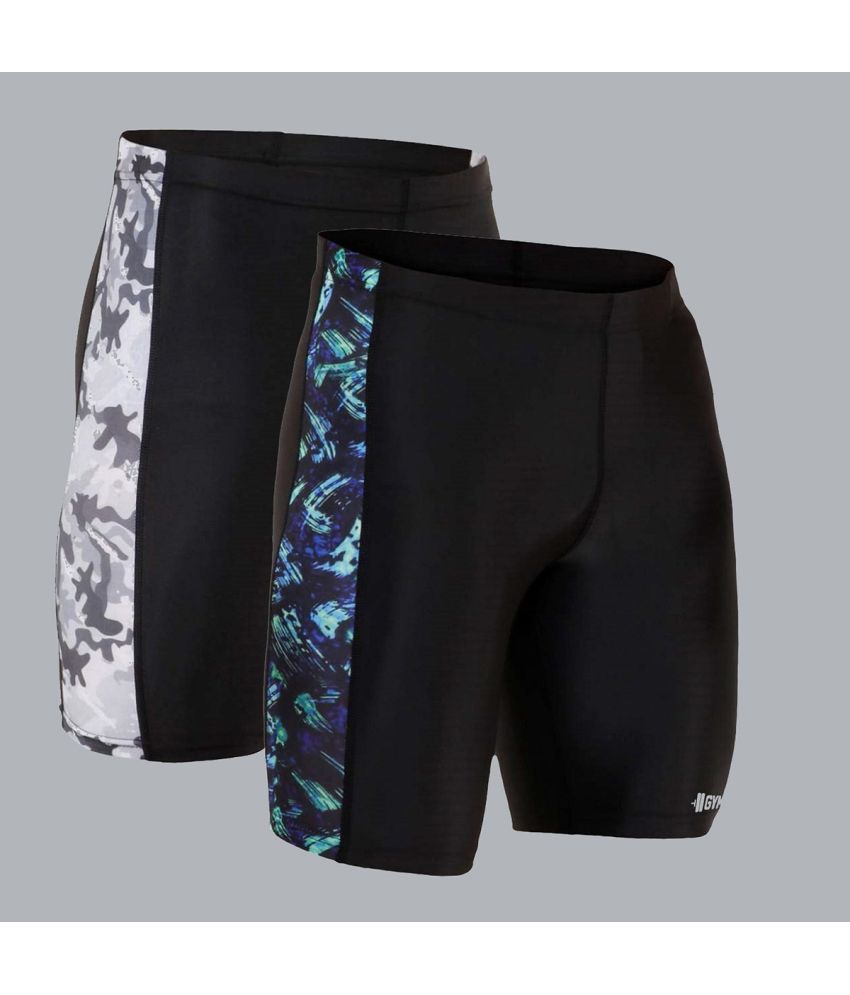     			NEVER LOSE Multicolor Polyester Men's Cycling Shorts ( Pack of 2 )