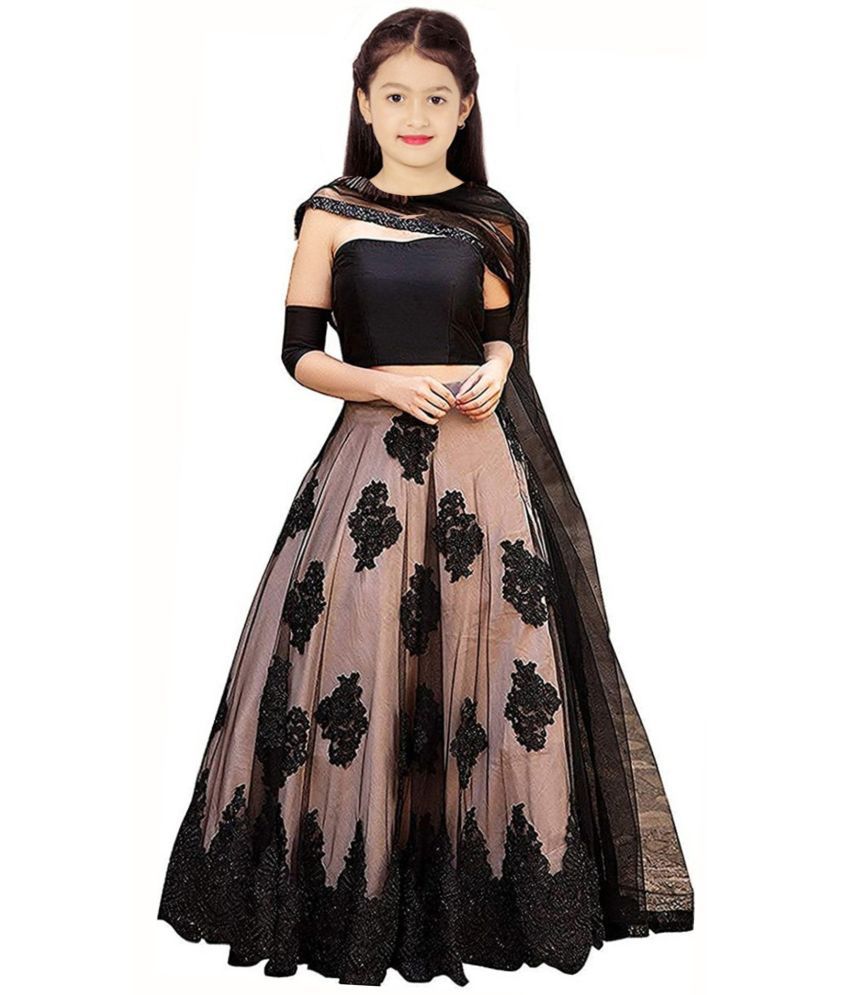     			piludi Net Lehenga Choli Set For Girls ( Pack of 1 , Black )