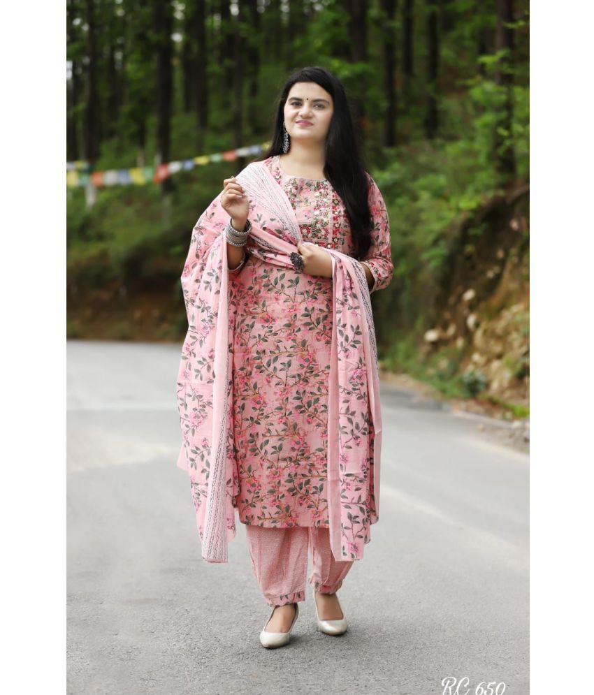     			piludi Viscose Solid Kurti With Pants Women's Stitched Salwar Suit - Pink ( Pack of 1 )