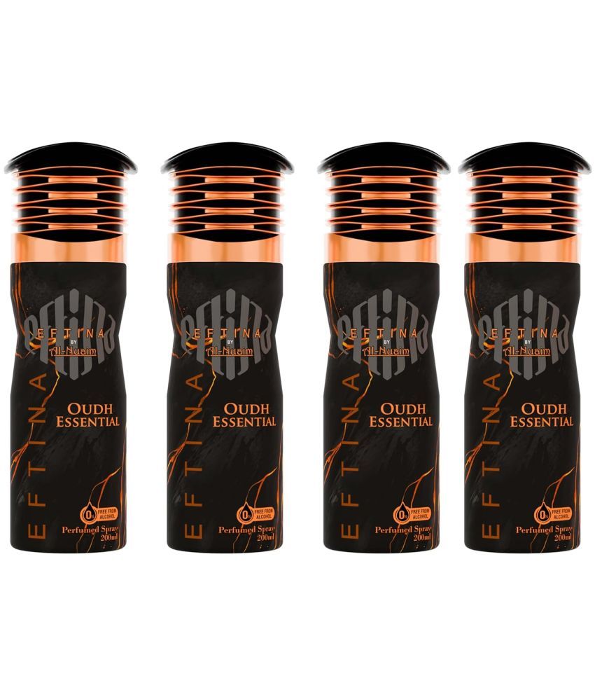     			Al-Nuaim Oudh Essential Perfumed Spray For Men Lasting Body Spray 200 ml (Pack of 4)