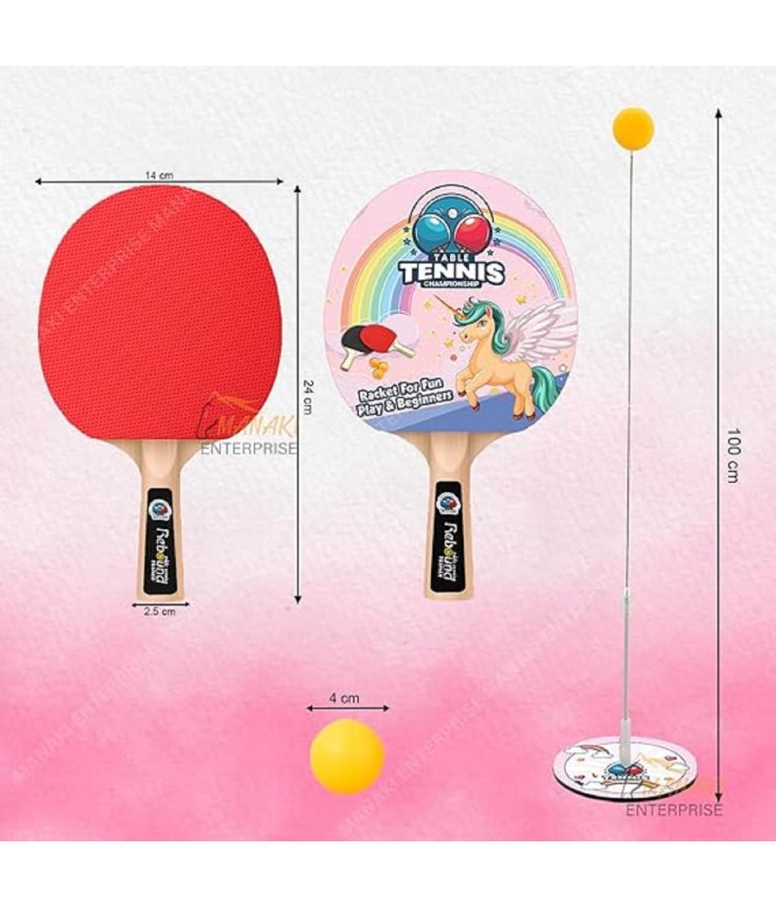     			DENFE Table Tennis Trainer Rebound Rackets and Balls Base Training Practice Set