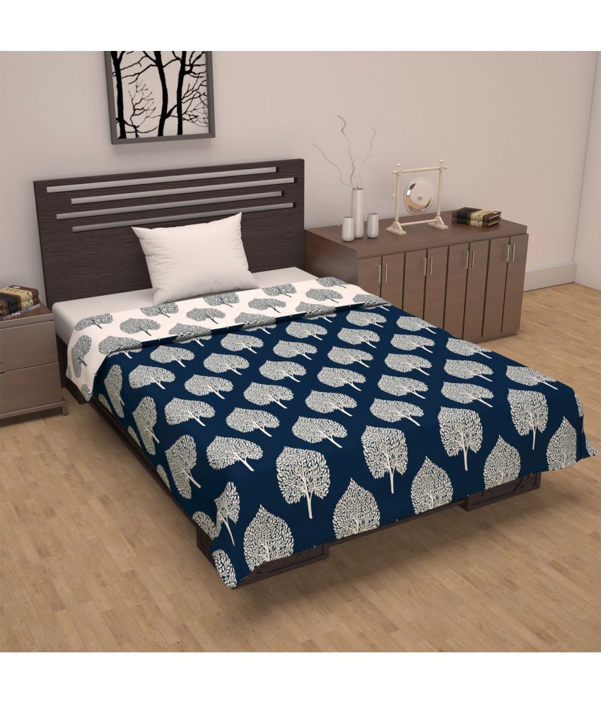     			DIVINE CASA Microfiber Floral Single Bed Dohar - Blue ( )