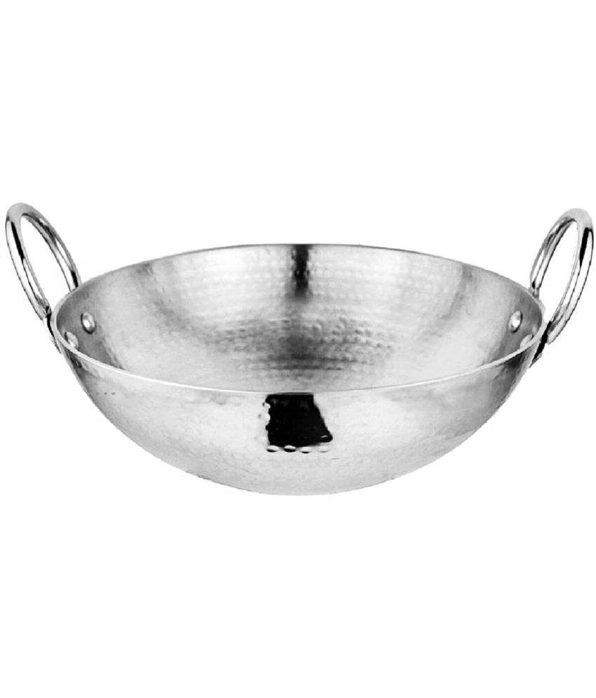     			Dynore Kadhai Stainless Steel Kadhai Heavy Bottom Stainless Steel Handle 2 Thickness mm 22 cm Diameter ( 2 L )