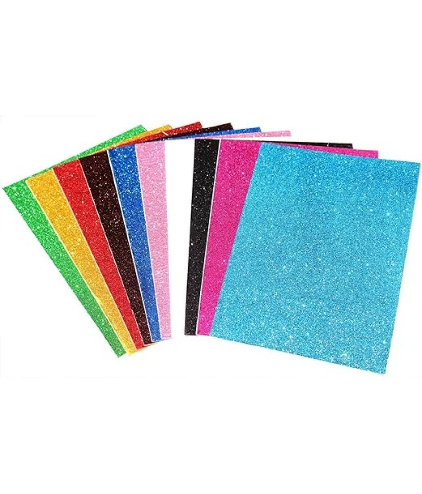     			Eclet A4-10 Sheet Glitter Sheets Non Adhesive (A4 Size) Art & Craft Glitter Sheet Paper(Colour Sheet) for Craft,Multicolor