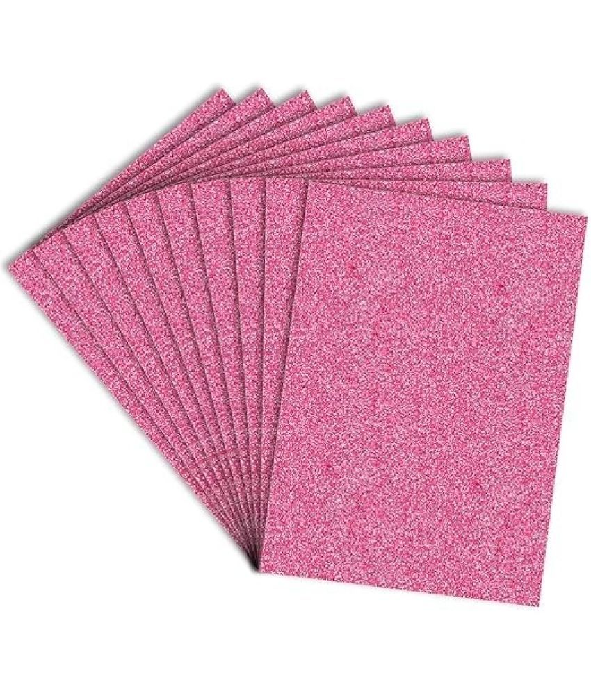     			Freedy A4 Size Glitter Foam Sheets, Pink Colour, Pack of 10 Sheets- for Art & Craft, Decoration, Gift Wrapping, Scrapbooking etc A4 180 gsm Craft paper (Set of 1, Pink)