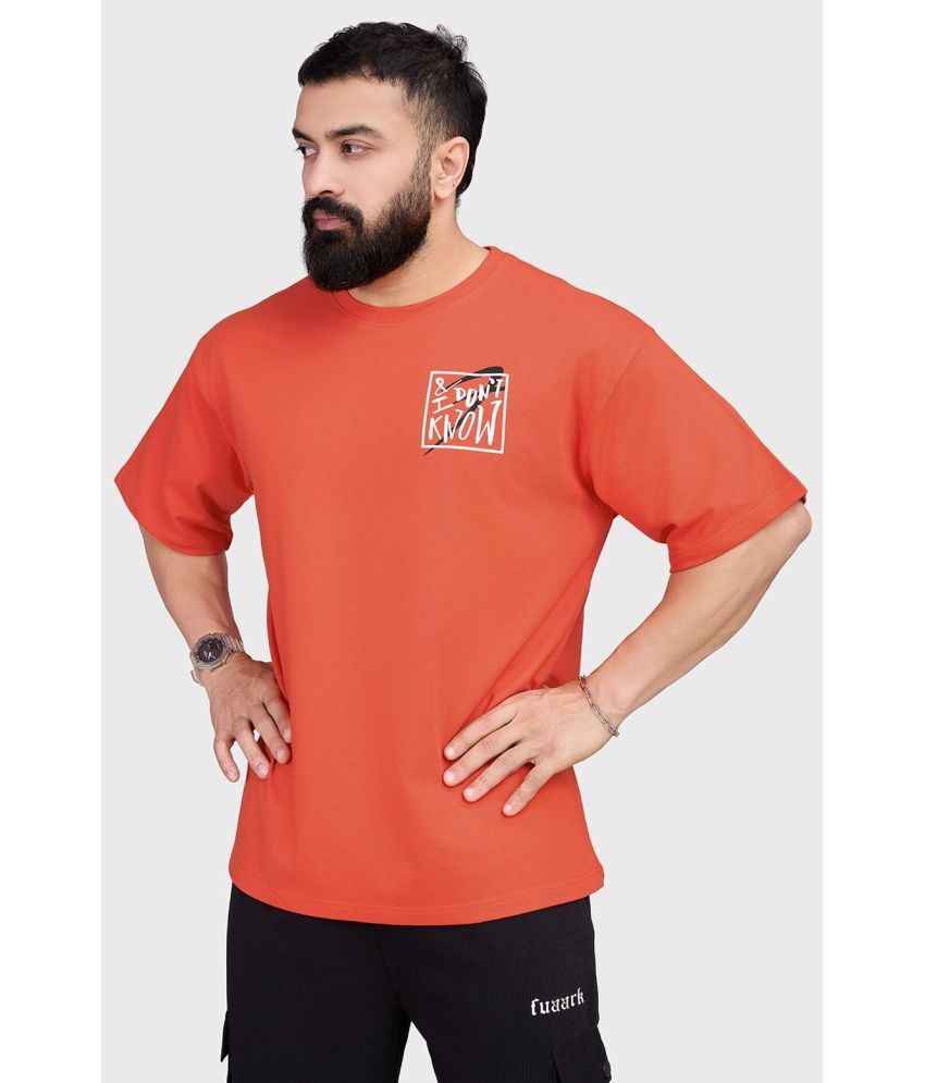     			Fuaark Orange Cotton Oversized Fit Men's Sports T-Shirt ( Pack of 1 )