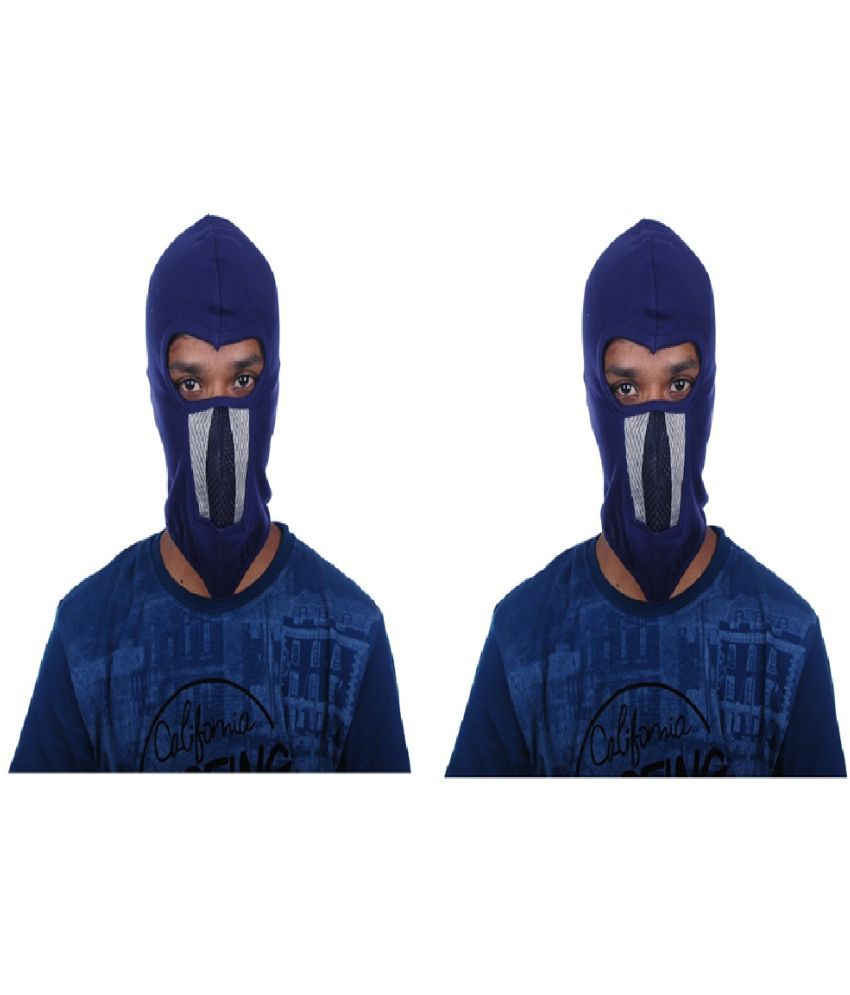     			H International Blue Bike Face Mask Riding Mask for Men & Women (Pack Of 2)