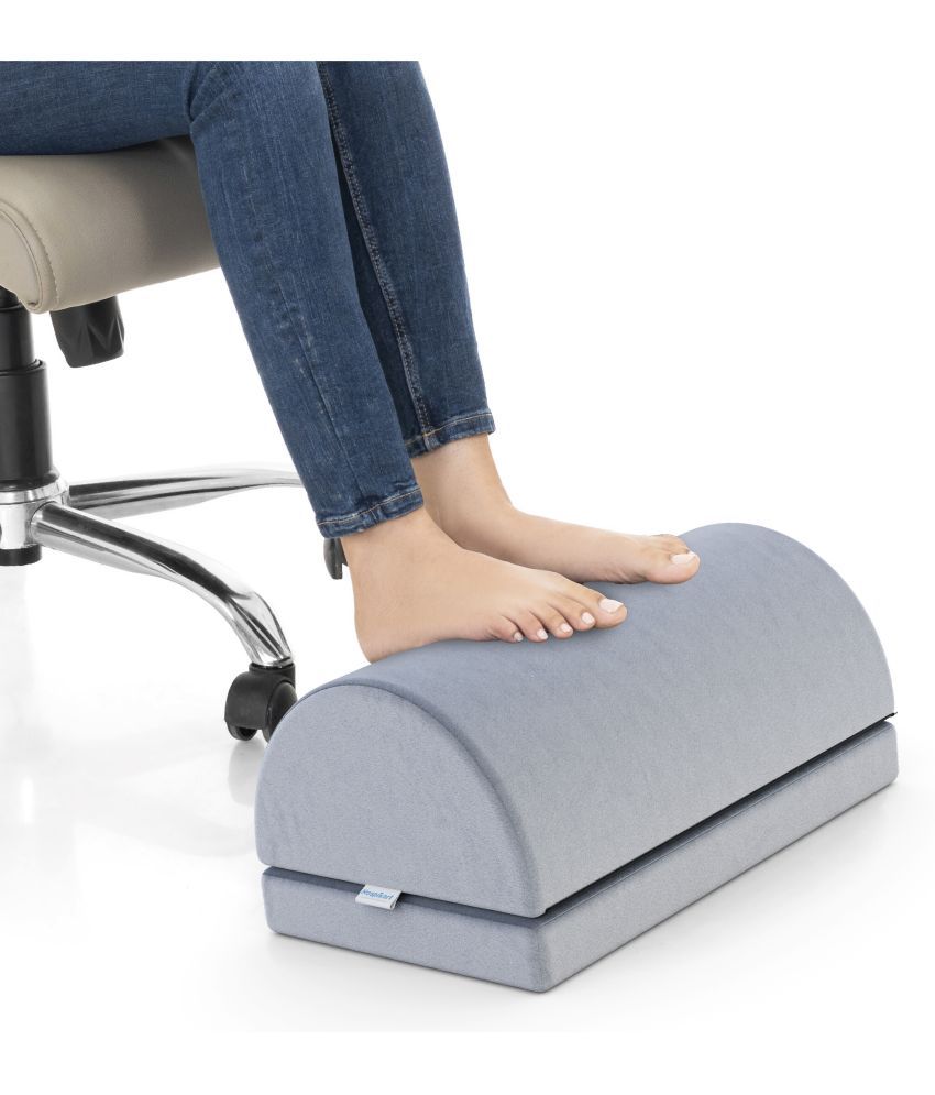     			HOSPIKART Foot Rest Cushion for Office Desk with Dual Height for Support, High resilience Foam (Grey Cover)