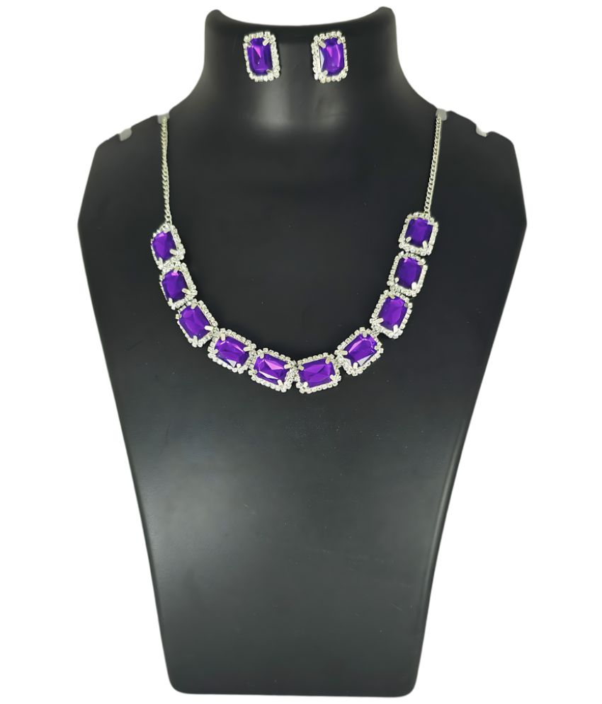     			JOLLYSTAR Purple Alloy Necklace Set ( Pack of 1 )