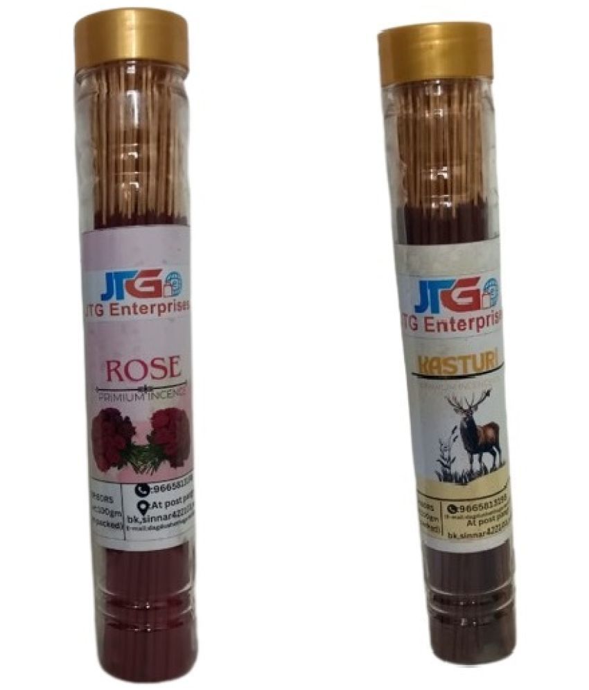     			JTG enterprises Incense Stick Mogra,Rose,Kewda,Kesar Chandan 200 gm ( Pack of 2 )