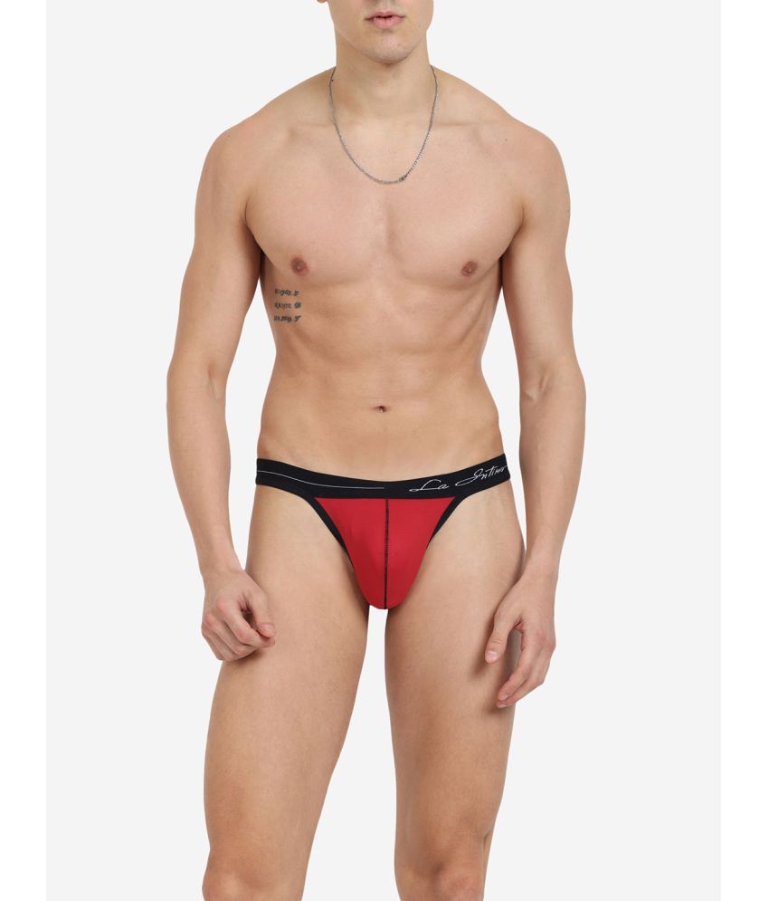     			La Intimo Pack of 1 Cotton Bikini For Men's ( Red )