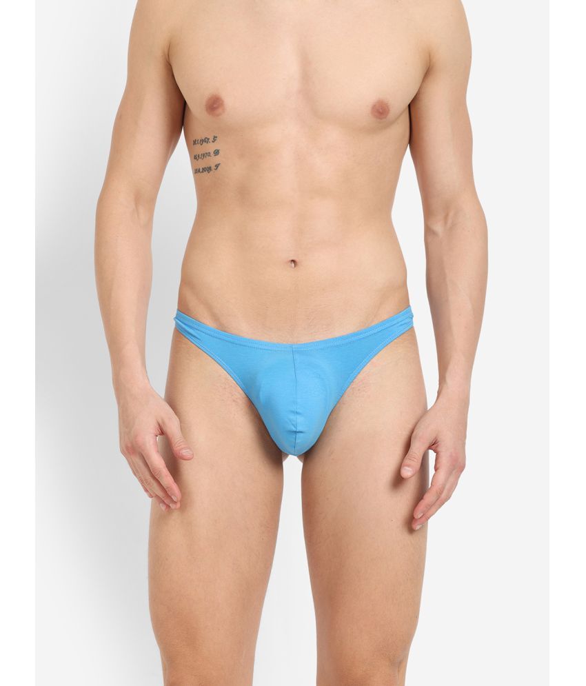     			La Intimo Pack of 1 Cotton Thongs For Men's ( Blue )