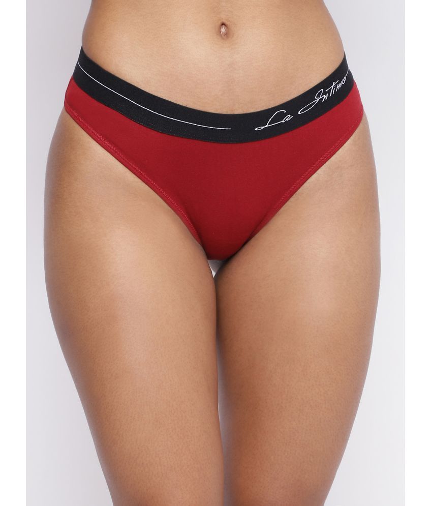     			La Intimo Pack of 1 Cotton Briefs For Women ( Maroon )