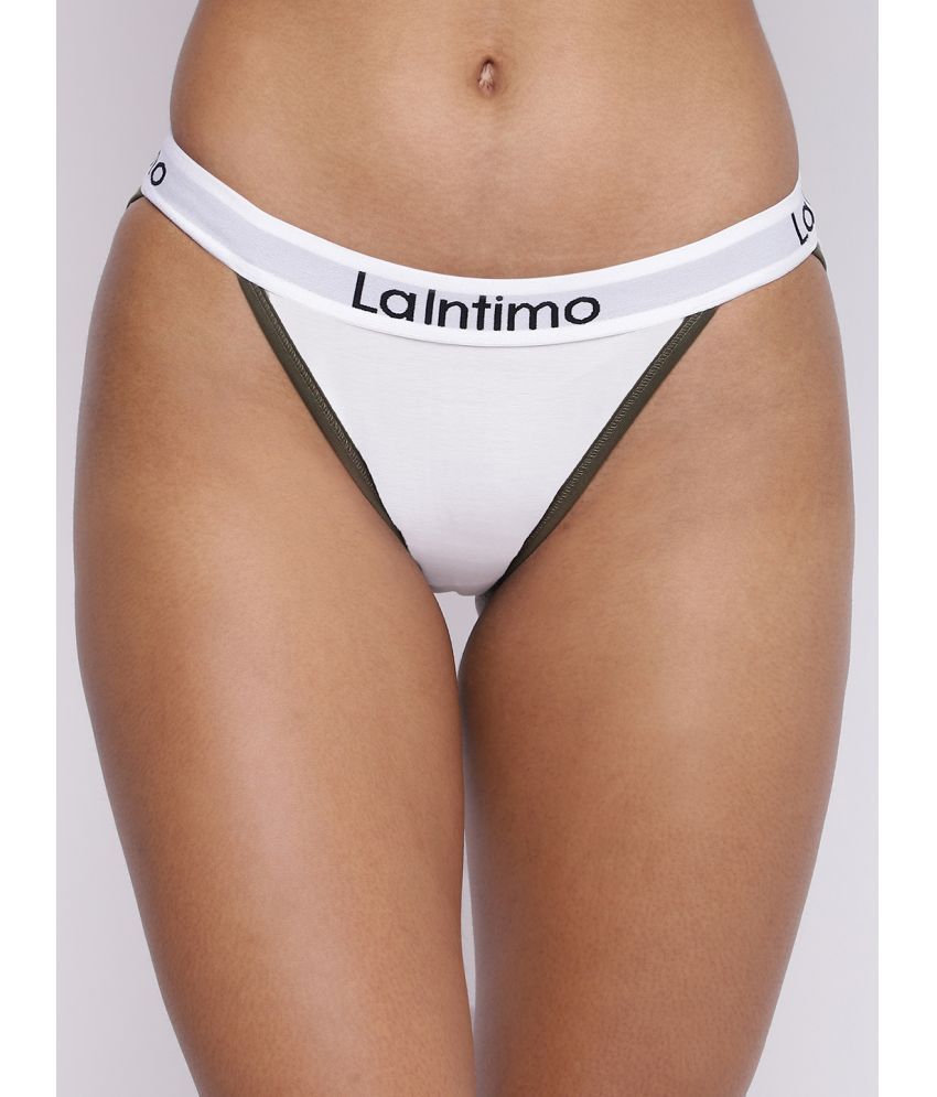     			La Intimo Pack of 1 Cotton Briefs For Women ( White )