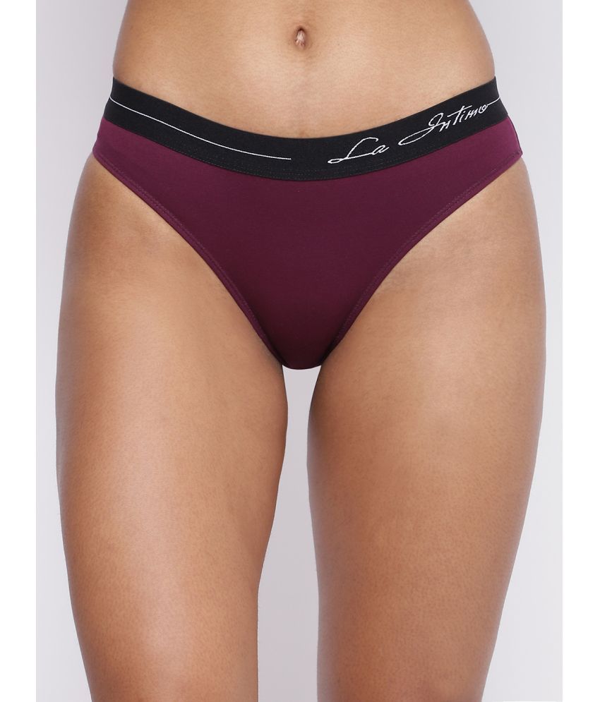     			La Intimo Pack of 1 Cotton Briefs For Women ( Purple )