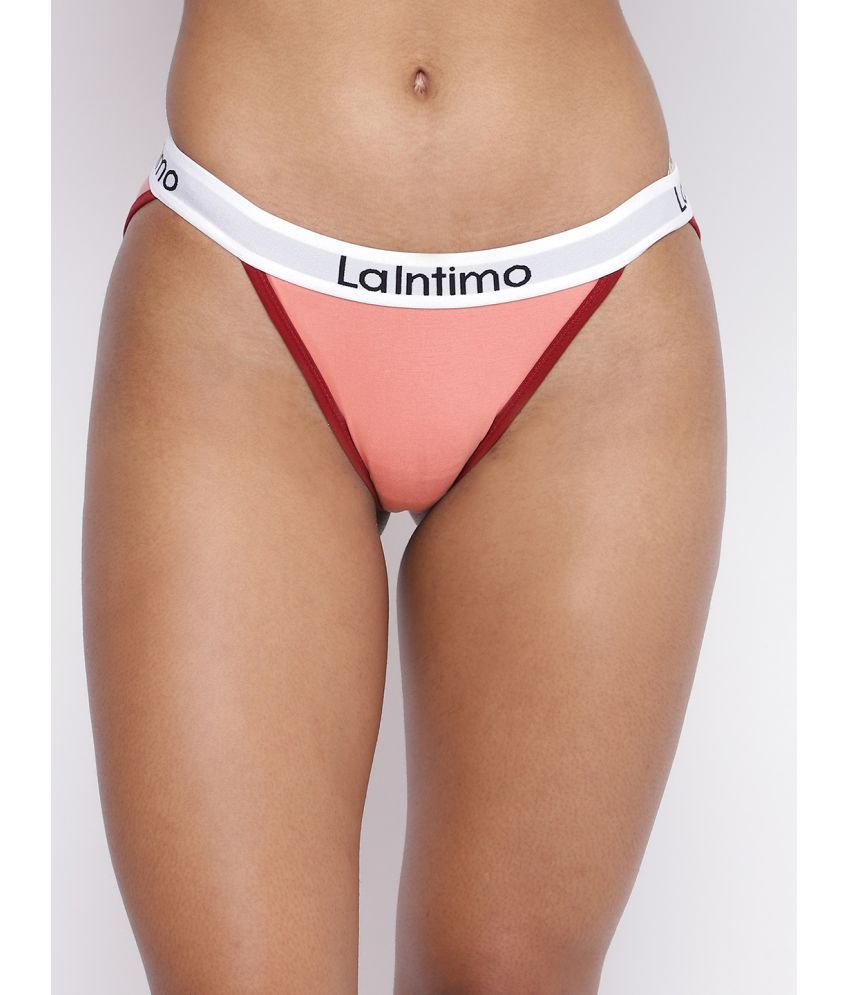     			La Intimo Pack of 1 Cotton Briefs For Women ( Coral )