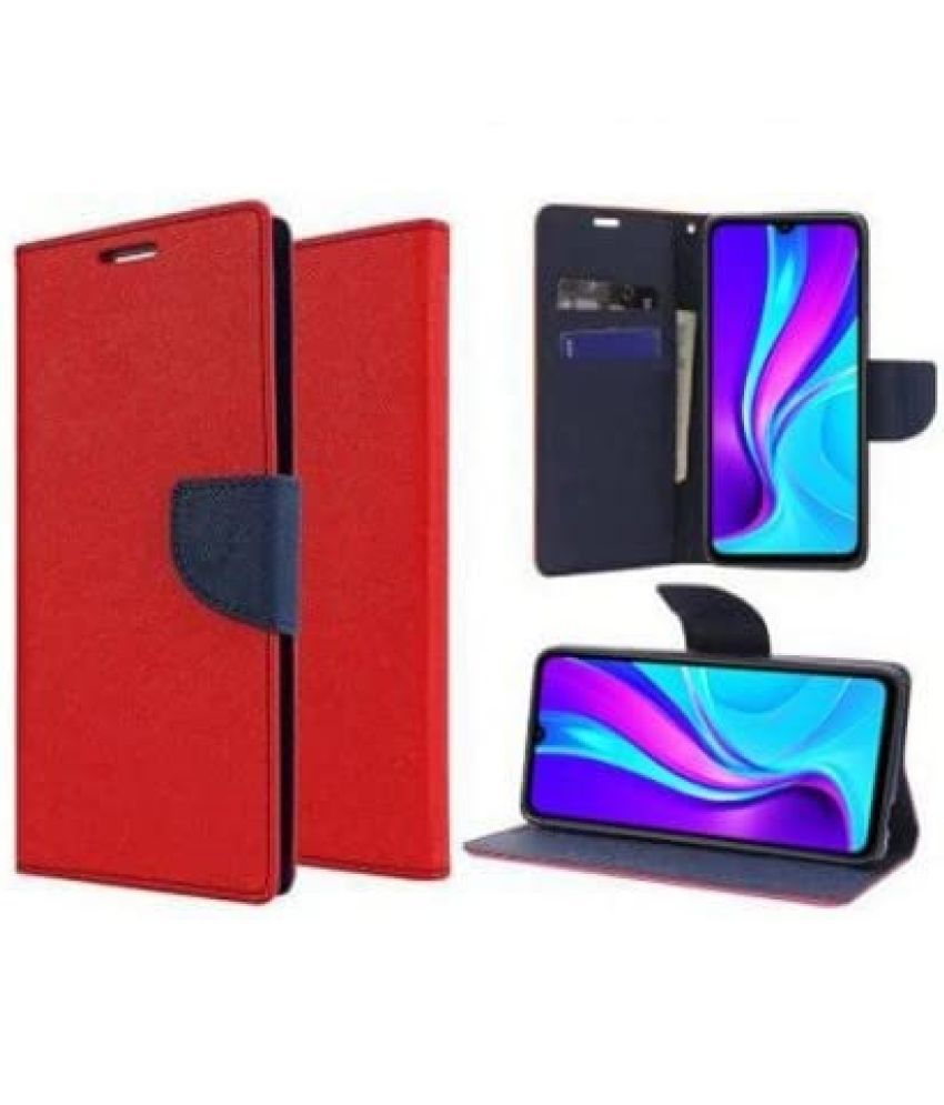     			Masque Red Flip Cover Artificial Leather Compatible For Xiaomi Redmi 9 Prime ( Pack of 1 )