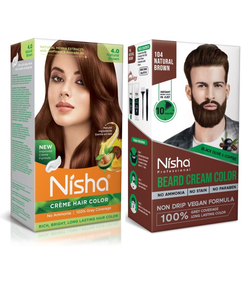     			Nisha Hair Colour Ammonia Free Permanent Hair Color 240 g Brown