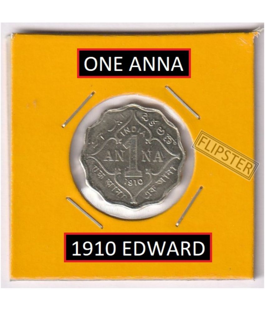     			Rare One Anna 1910 Edward VII, old British India Coin Collection