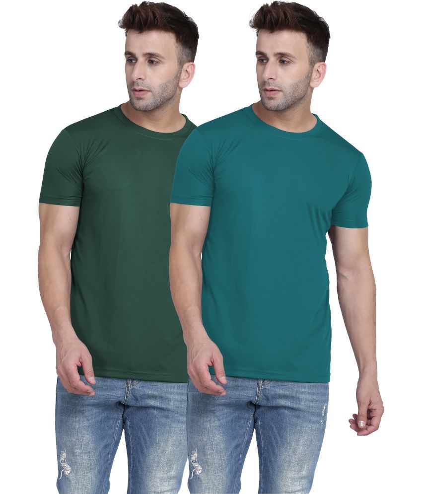     			TQH Polyester Slim Fit Solid Half Sleeves Men's Round T-Shirt - Multicolor3 ( Pack of 2 )