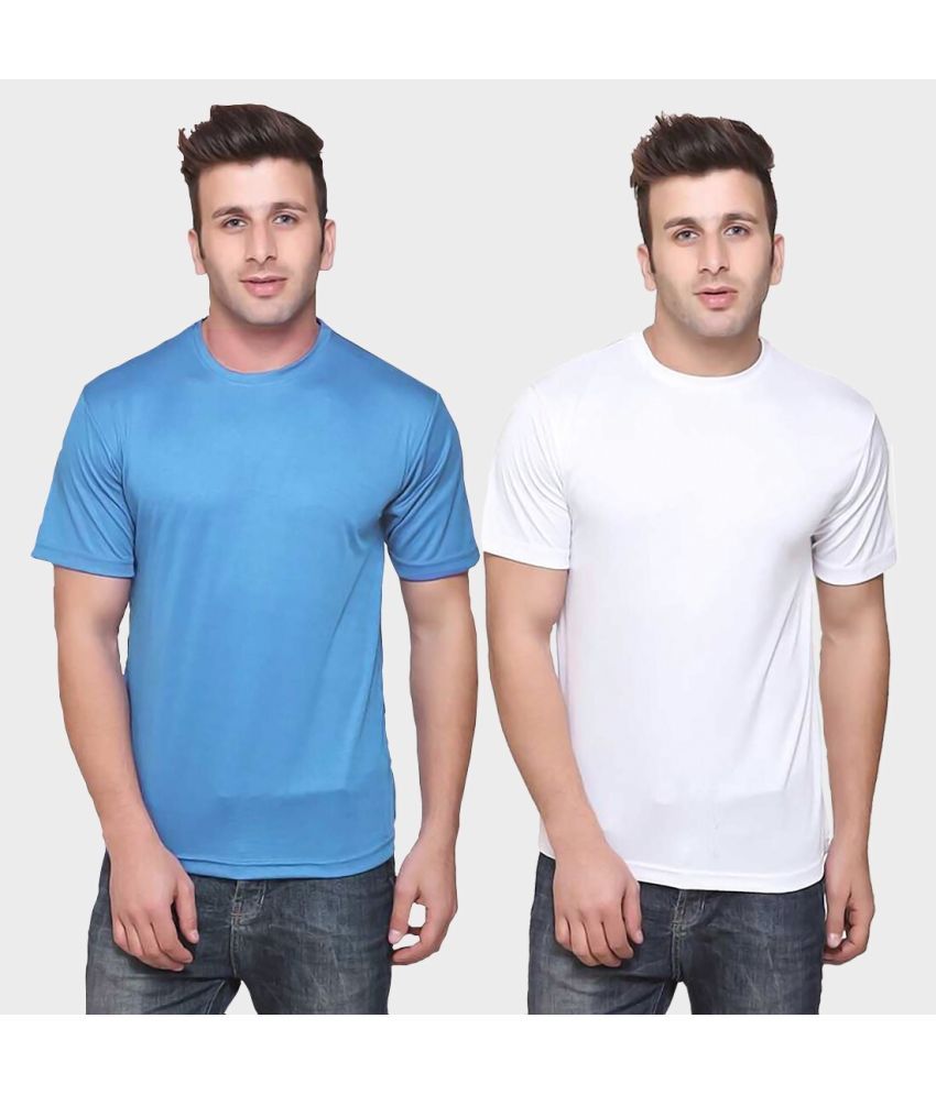     			TQH Polyester Slim Fit Solid Half Sleeves Men's Round T-Shirt - Multicolor13 ( Pack of 2 )