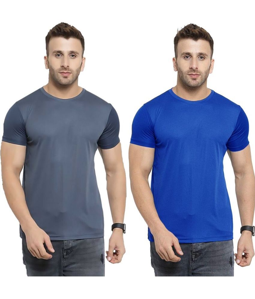     			TQH Polyester Slim Fit Solid Half Sleeves Men's Round T-Shirt - Multicolor8 ( Pack of 2 )